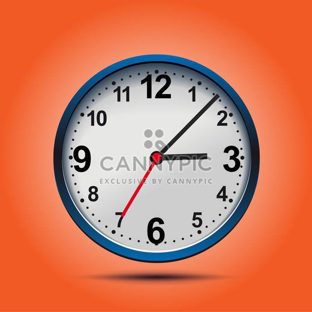 Wall mechanical clock on orange background ,vector illustration - бесплатный vector #132277
