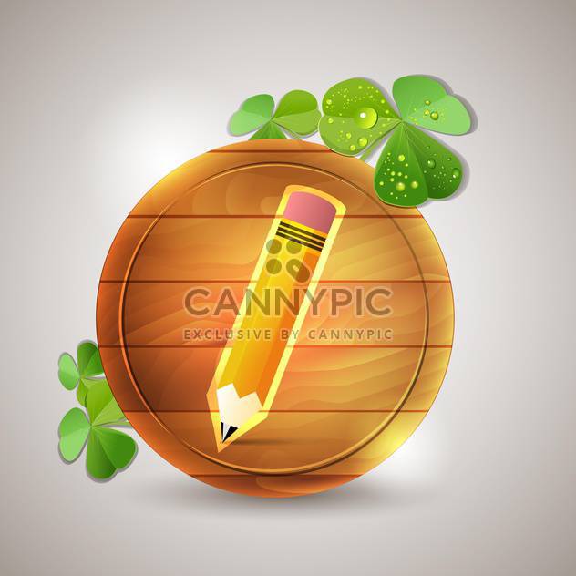 pencil on wooden board icon - бесплатный vector #132507
