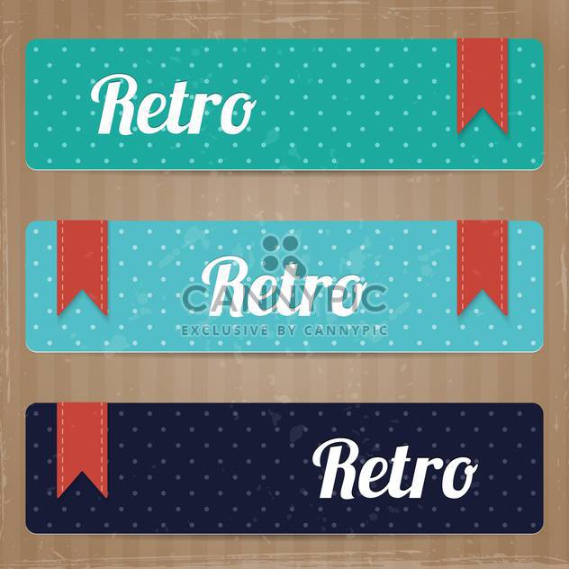 set of retro tags background - Free vector #132617