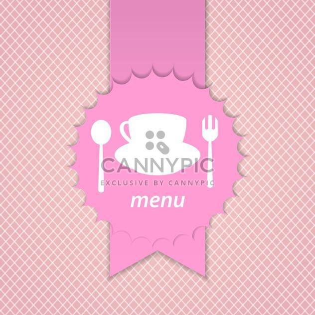 pink frame menu design template - vector gratuit #132827 