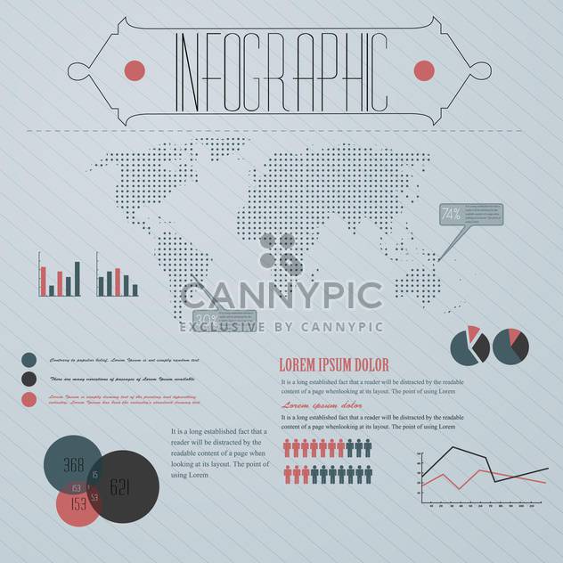 business infographic with world map vector illustration - бесплатный vector #132867