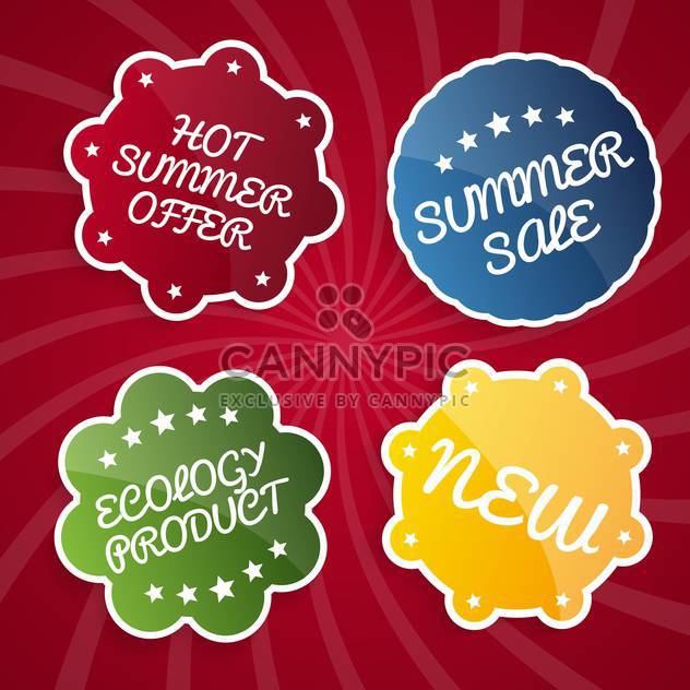 summer sale design emblems set - vector gratuit #134117 