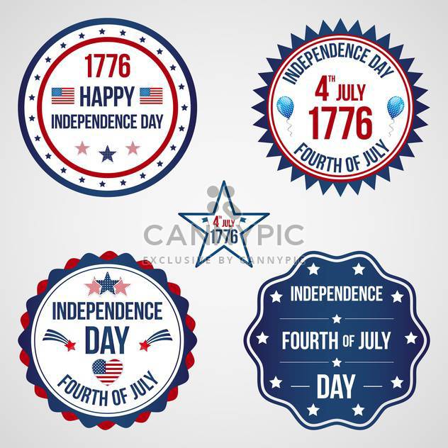 usa independence day labels set - vector gratuit #134367 