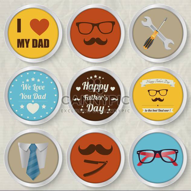 happy father's day set - Free vector #134377