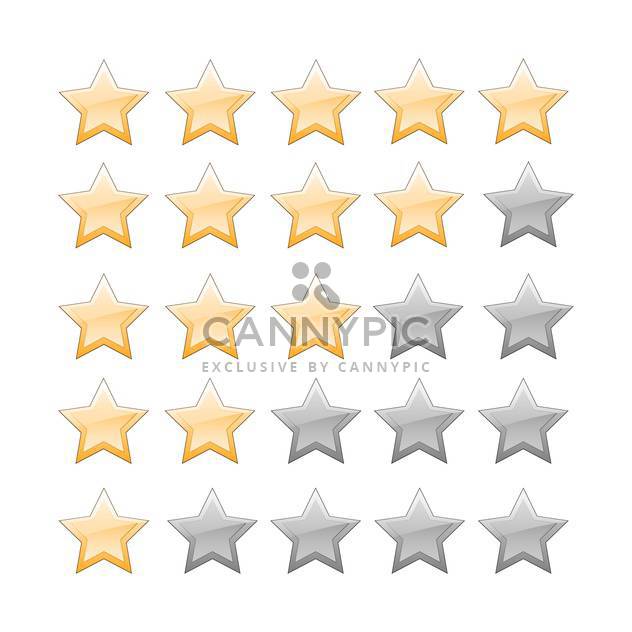 vector set of star glossy buttons - Free vector #134847
