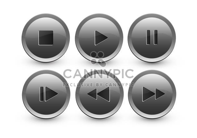 vector set of media buttons - vector #134897 gratis