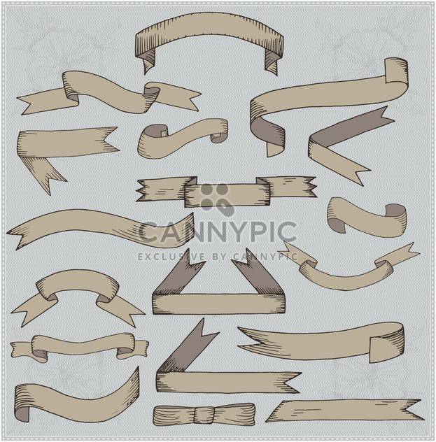 set of vintage baroque ribbon banners - Free vector #135187