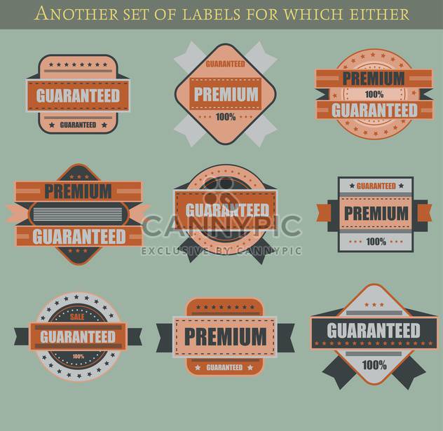 set of retro vector labels and badges background - vector gratuit #135217 