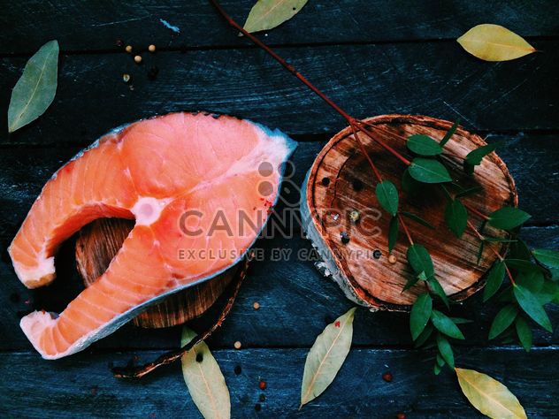 Salmon and bay leaves - image gratuit #136477 