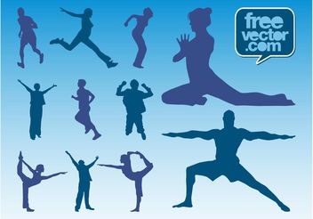 Workout Silhouettes Vector - Free vector #138947