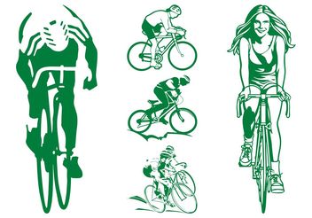 Cycling People Graphics - Free vector #138987