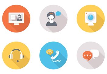Free Flat Live Chat Vector Icons - Free vector #140147