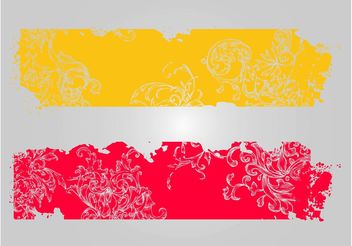Grunge Floral Banners - vector gratuit #140267 