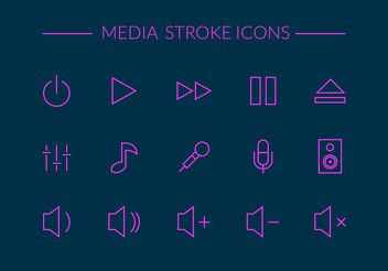 Free Media Stroke Vector Icons - Free vector #141047