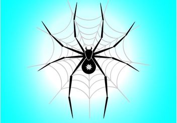 Spider In Web - vector gratuit #141617 