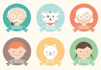 Free Flat Family Vector Icon Set - Free vector #142367