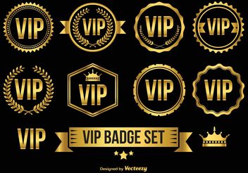 Gold VIP Badges / Icons - Kostenloses vector #142457