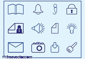 Outlined Icons Set - vector gratuit #142657 