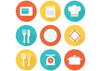 Free Flat Kitchen Vector Icons - Free vector #142737
