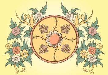 Floral Ornaments Shield - Free vector #143147