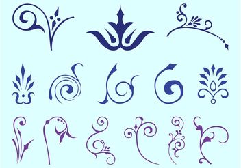 Swirling Floral Decorations - Free vector #143357
