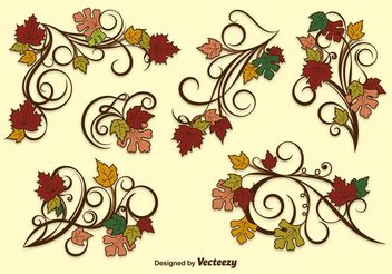 Autumn Leaf Vector Ornaments - vector gratuit #143417 