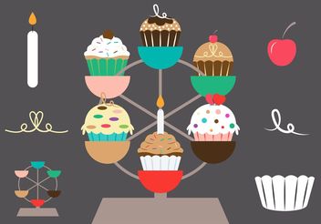 Cupcake Stand Vector Set - Free vector #145057