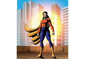 Bold Female Superhero Vector - vector gratuit #145417 