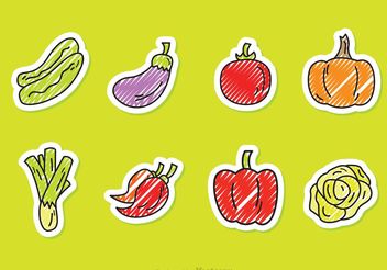 Scribble Vegetable Vector Style Icons - vector gratuit #145537 