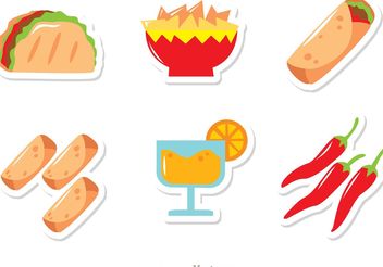 Mexican Food Icons Vectors Pack - Free vector #146987