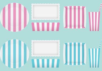 Vector Party Paper Plates And Glasses - vector gratuit #147207 