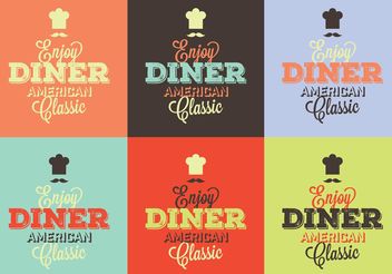 Typographic 50s Diner Signs - Free vector #147417