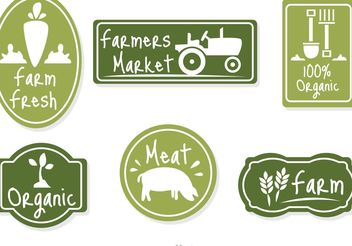 Farmers Market Green Badge Vector - vector gratuit #147527 