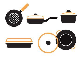 Pan with Handle Vector Set - Free vector #147587