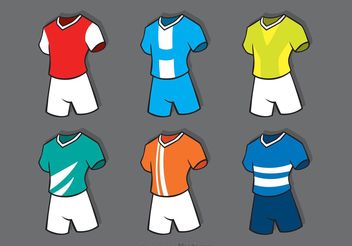 Various Soccer Sports Jersey Vectors - бесплатный vector #148127