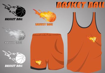 Basketball On Fire Sports Jersey Vectors - Free vector #148207