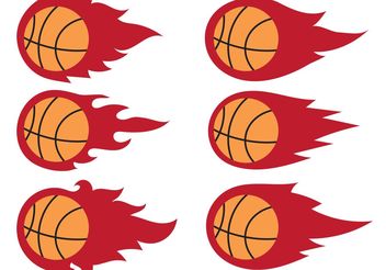 Basketball on Fire Vectors - Free vector #148347