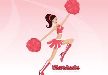 Free Cheerleader With Pom Poms Vector Background - Free vector #148447
