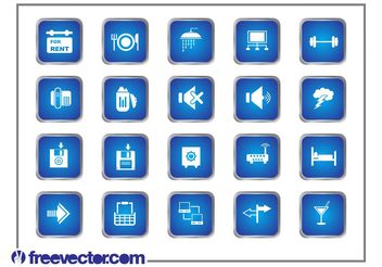 Blue Square Icons - Free vector #148837