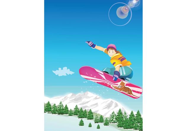 Snowboard Kid - Free vector #148897