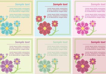 Floral Cross Stitch Vector Templates - Free vector #149587