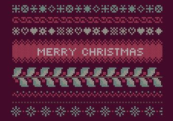 Cross Stitch Christmas Set - Free vector #149607