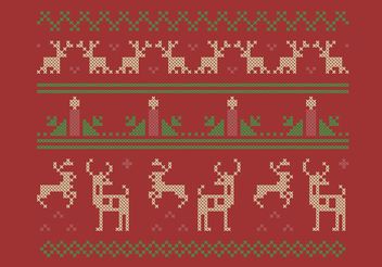 Cross Stitch Christmas Set - бесплатный vector #149627