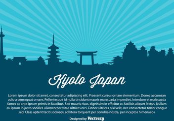 Kyoto Japn Skyline Illustration - vector gratuit #149817 