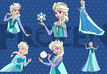 Elsa Frozen Vectors - Free vector #149987