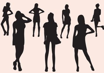 Free Vector Girl Silhouette Set - Free vector #150837