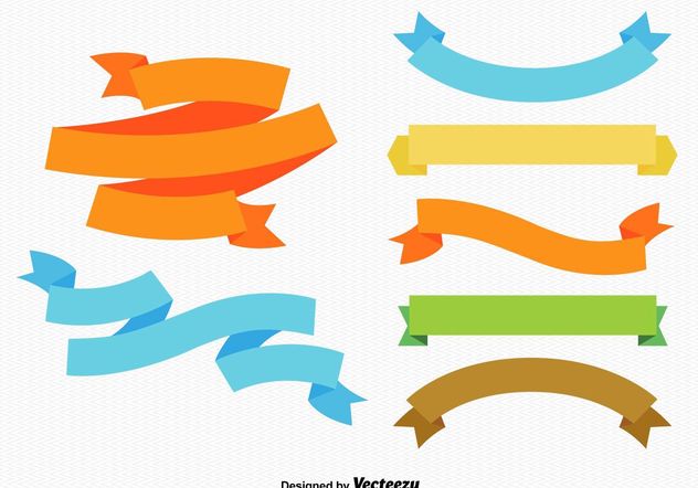 Colourful Ribbons and Labels - Free vector #151097