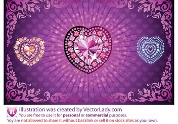Diamond Heart Vectors - бесплатный vector #151287