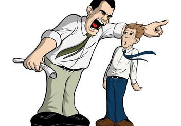 Man Getting Fired By Mean Boss - vector gratuit #151497 