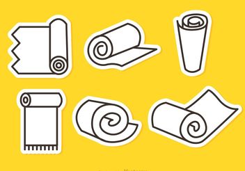 Carpet Roll Vector Outline Icons - Free vector #152317